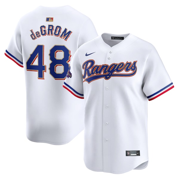 Jacob deGrom Texas Rangers Nike 2024 Gold Collection Limited Player Jersey?ยจC White