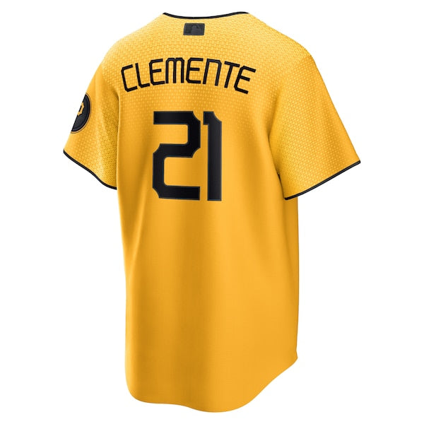 Roberto Clemente Pittsburgh Pirates Nike 2023 City Connect Replica Player Jersey - Gold - Image 3