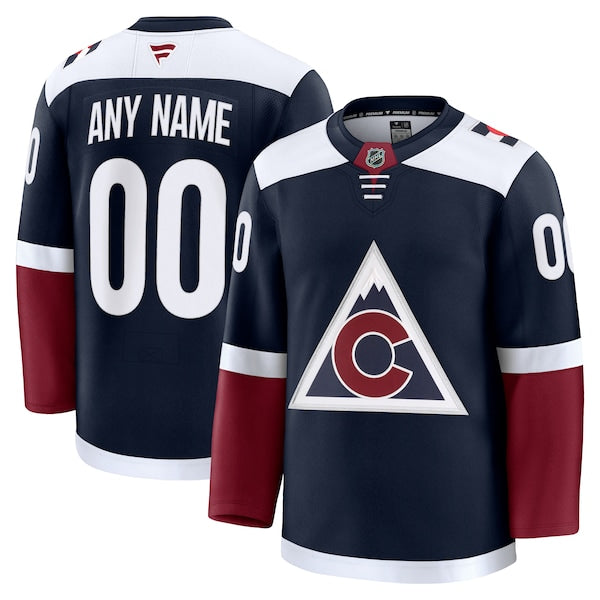 Colorado Avalanche Alternate Premium Custom Jersey - Navy/Burgundy/White