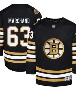 Brad Marchand Boston Bruins Youth 100th Anniversary Premier Player Jersey - Black