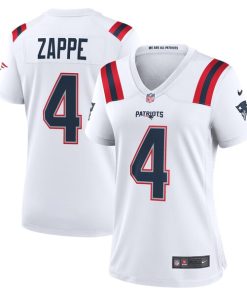 Bailey Zappe New England Patriots Nike Women's Game Player Jersey - White/Navy/Red