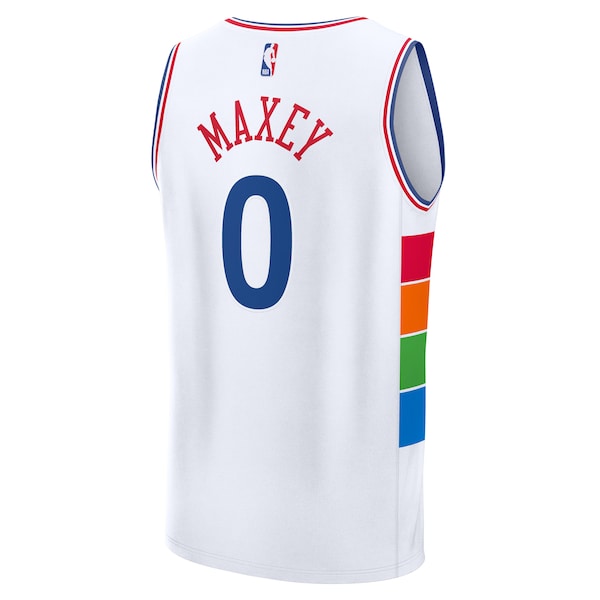 Tyrese Maxey Philadelphia 76ers 2024/25 Fast Break Player Jersey - City Edition - White - Image 3