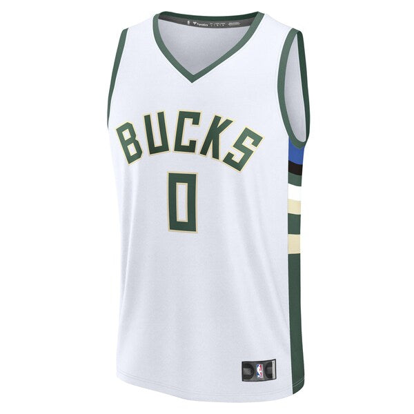 Damian Lillard Milwaukee Bucks Fast Break Replica Player Jersey - Association Edition - White - Image 2