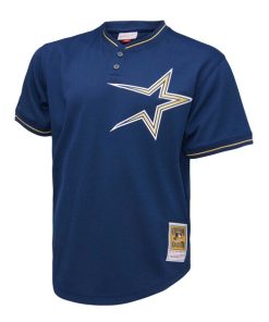 Alternative view of Craig Biggio Houston Astros 1991 Cooperstown Collection Mesh Pullover Jersey - Navy