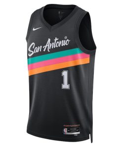 Alternative view of Victor Wembanyama San Antonio Spurs Nike Unisex 2025/26 Swingman Jersey - Black - City Edition