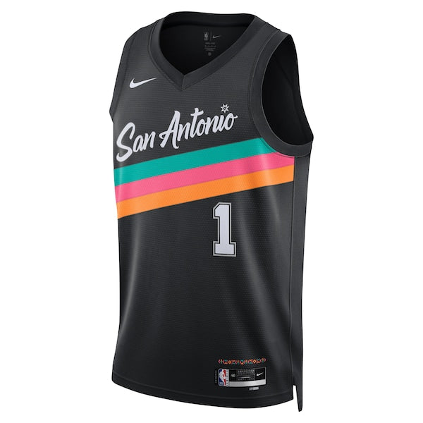 Victor Wembanyama San Antonio Spurs Nike Unisex 2025/26 Swingman Jersey - Black - City Edition - Image 2
