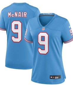 Steve McNair Tennessee Titans Nike Women's Oilers Throwback Retired Player Game Jersey - Light Blue/Navy