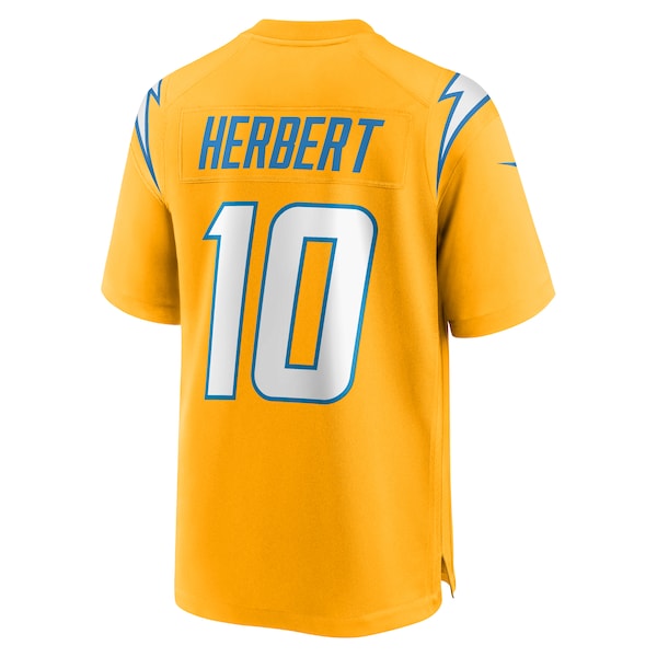 Justin Herbert Los Angeles Chargers Nike Youth Alternate Charger Power Game Player Jersey - Gold/Navy - Image 4