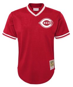 Alternative view of Johnny Bench Cincinnati Reds Youth Cooperstown Collection?Mesh Batting Practice Jersey - Red