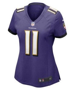 Alternative view of Jordan Stout Baltimore Ravens Nike Women's Player Game Jersey - Purple