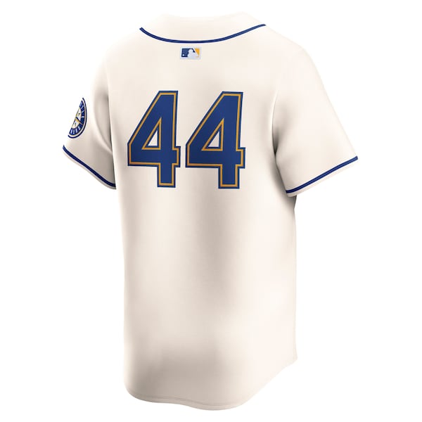 Julio Rodriguez Seattle Mariners Nike Alternate Limited - Cream/Navy - Image 4