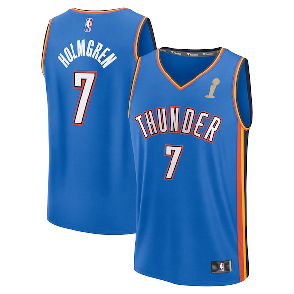 Chet Holmgren Oklahoma City Thunder 2025 NBA Finals Champions Fast Break Replica Player Jersey - Blue - Icon Edition