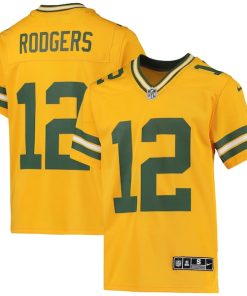 Aaron Rodgers Green Bay Packers Nike Youth Inverted Team Game Jersey - Gold