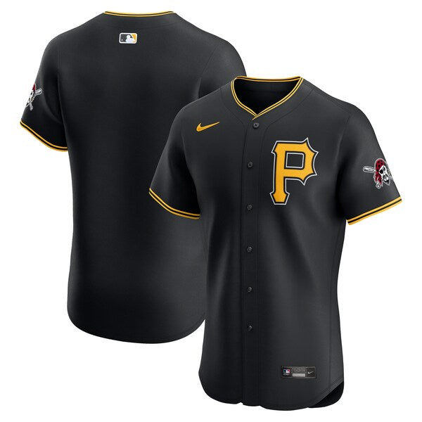 Pittsburgh Pirates Nike Alternate Vapor Premier Elite Patch Jersey - Black - Image 2
