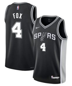 De'Aaron Fox San Antonio Spurs Nike Youth Swingman Jersey - Icon Edition - Black