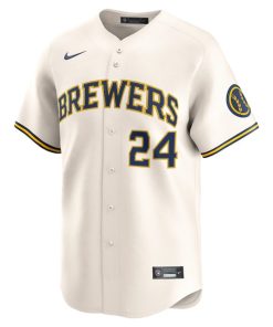 Alternative view of William Contreras Milwaukee Brewers Nike Alternate Limited Player Jersey - Cream