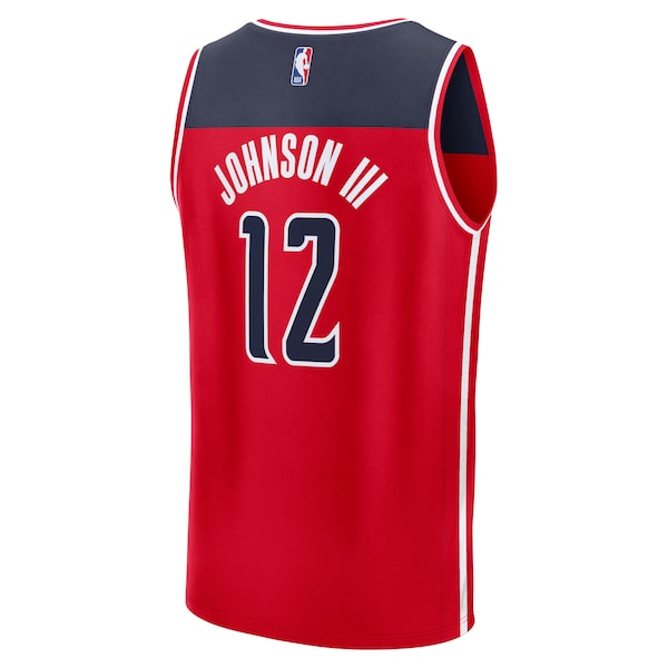 Tre Johnson III Washington Wizards 2025 NBA Draft First Round Pick Fast Break Replica Jersey - Icon Edition - Red - Image 3