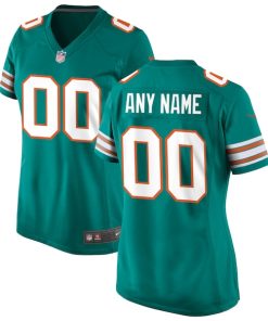 Miami Dolphins Nike Women's Alternate Custom Game Jersey - Aqua