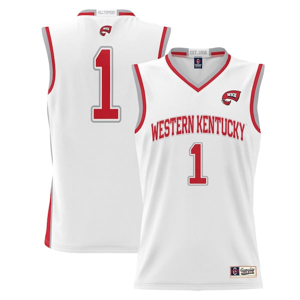 #1 Western Kentucky Hilltoppers GameDay Greats Youth Lightweight Basketball Jersey - White/Red/Black - Image 2