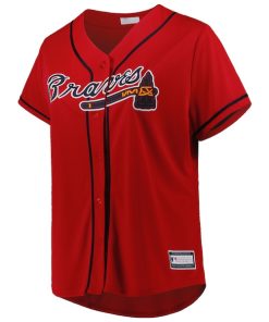 Alternative view of Matt Olson Atlanta Braves Women's Plus Size Replica Player Jersey - Red