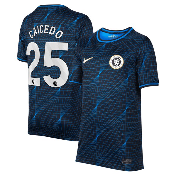 Mois¨¦s Caicedo Chelsea Nike Youth 2023/24 Away Stadium Replica Player Jersey - Navy
