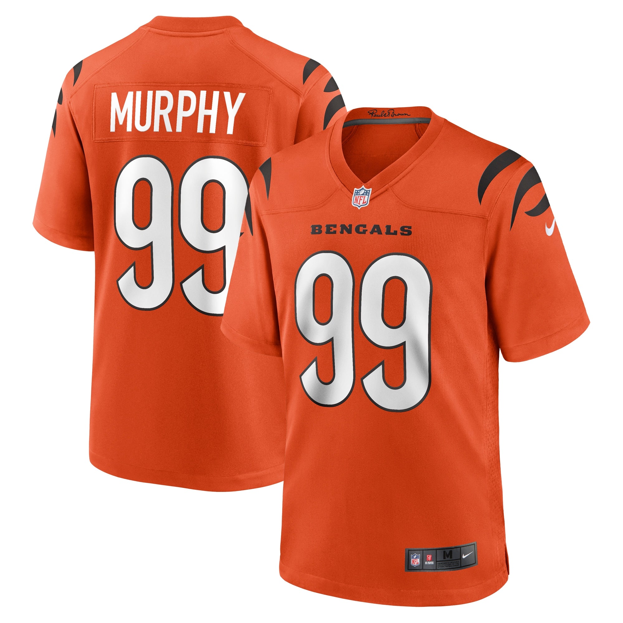 Myles Murphy Cincinnati Bengals Nike Team Game Jersey - White/Orange - Image 6