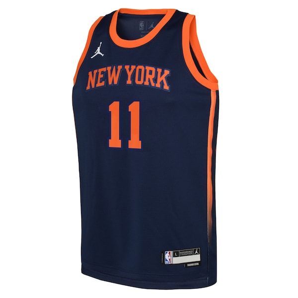 Jalen Brunson New York Knicks Jordan Brand Youth Swingman Jersey - Statement Edition - Navy - Image 2