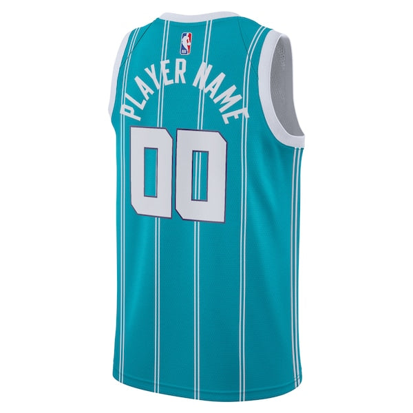 Charlotte Hornets Jordan Brand 2020/21 Swingman Custom Jersey - Icon Edition - Teal - Image 3