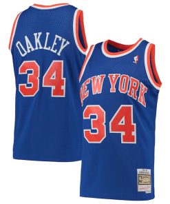 Charles Oakley New York Knicks Hardwood Classics Swingman Jersey - Blue