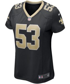 Alternative view of Zack Baun New Orleans Saints Nike Women's Game Jersey - Black