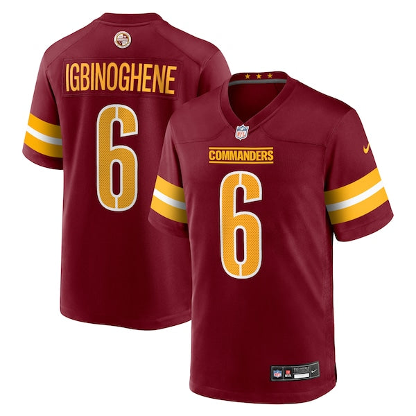 Noah Igbinoghene Washington Commanders Nike Team Game Jersey - Burgundy
