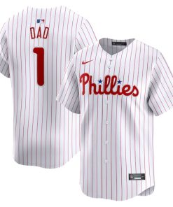 Philadelphia Phillies Nike #1 Dad Home Limited Jersey - White