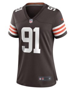 Alternative view of Alex Wright Cleveland Browns Nike Women's Team Game Jersey -  Brown