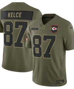 Travis Kelce Kansas City Chiefs Nike 2025 Salute to Service Limited Jersey - Olive