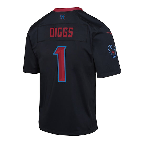Stefon Diggs Houston Texans Nike Youth Alternate Player Game Jersey - Navy - Image 3