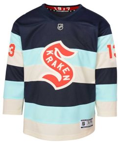 Alternative view of Brandon Tanev Seattle Kraken Youth 2024 NHL Winter Classic Premier Player Jersey - Deep Sea Blue