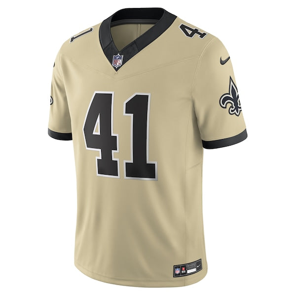 Alvin Kamara New Orleans Saints Nike Gameday Golds Alternate Vapor F.U.S.E. Limited Jersey - Gold/Black/White - Image 3