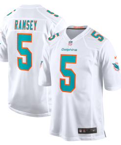 Jalen Ramsey Miami Dolphins Nike Away Game Jersey - White/Aqua