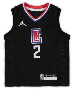 Alternative view of Kawhi Leonard LA Clippers Jordan Brand Preschool 2020/21 Fast Break Replica Jersey - Statement Edition - Black