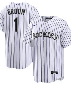 Colorado Rockies Nike #1 Groom Home Replica Jersey - White