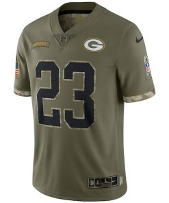 Alternative view of Jaire Alexander Green Bay Packers Nike 2022 Salute To Service Limited Jersey - Olive