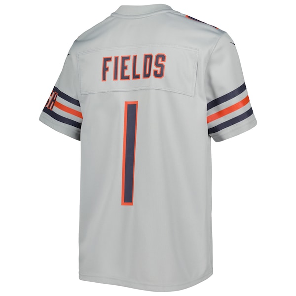 Justin Fields Chicago Bears Nike Youth Inverted Game Jersey - Gray - Image 2