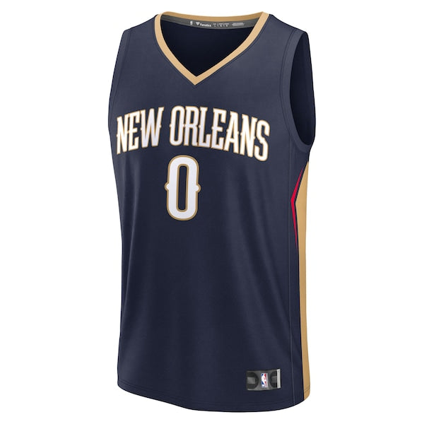 Jeremiah Fears New Orleans Pelicans Youth 2025 NBA Draft First Round Pick Fast Break Replica Jersey - Icon Edition - Navy - Image 2