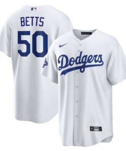 Mookie Betts Los Angeles Dodgers Nike Home 2025 World Series Champions Replica Jersey - White