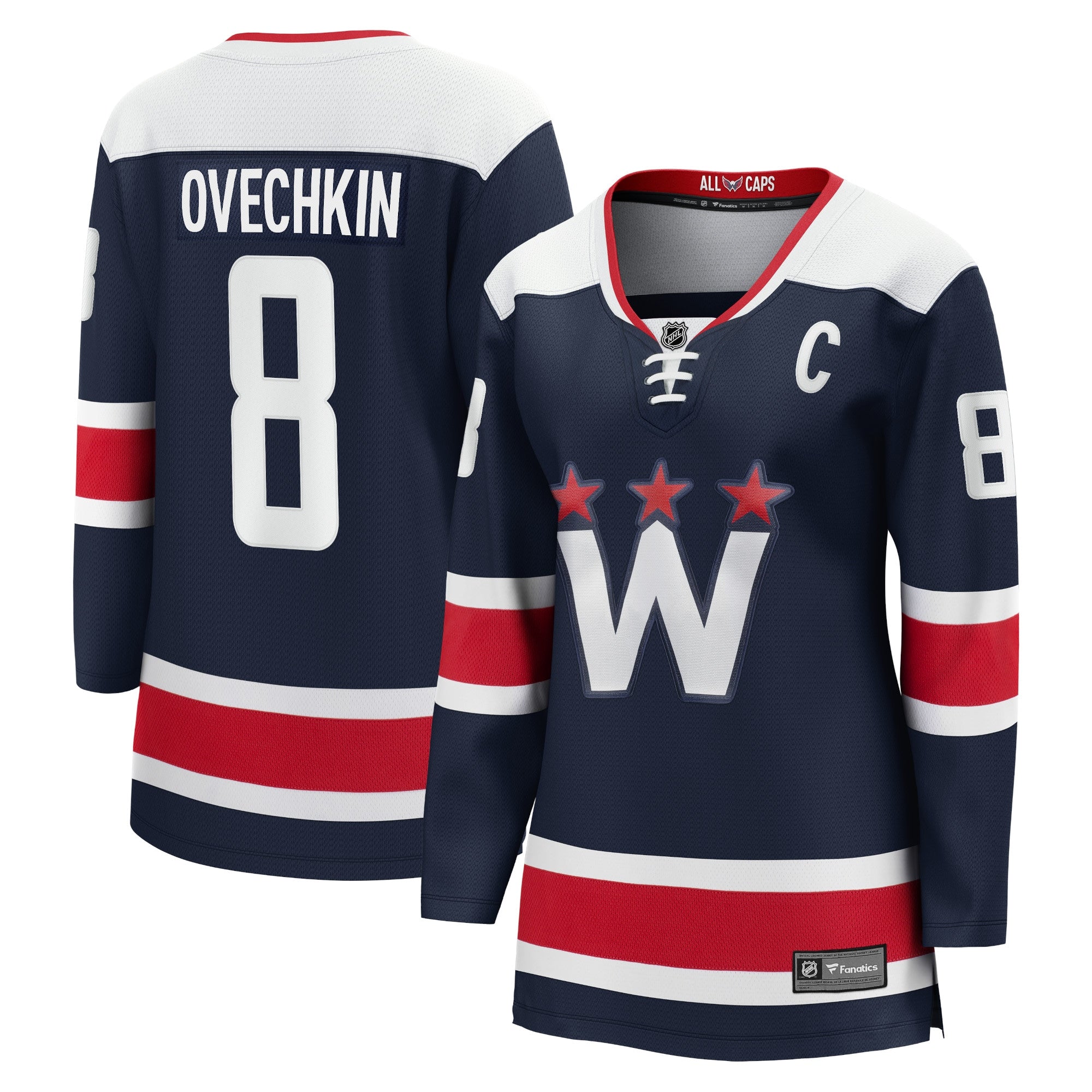 Alexander Ovechkin Washington Capitals Women's Alternate 50th Anniversary Premier Breakaway Player Jersey - Black/Navy/White - Image 7
