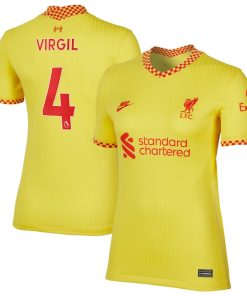 Virgil Van Dijk Liverpool Nike Women's 2021/22 Third Breathe Stadium Player Jersey - Yellow