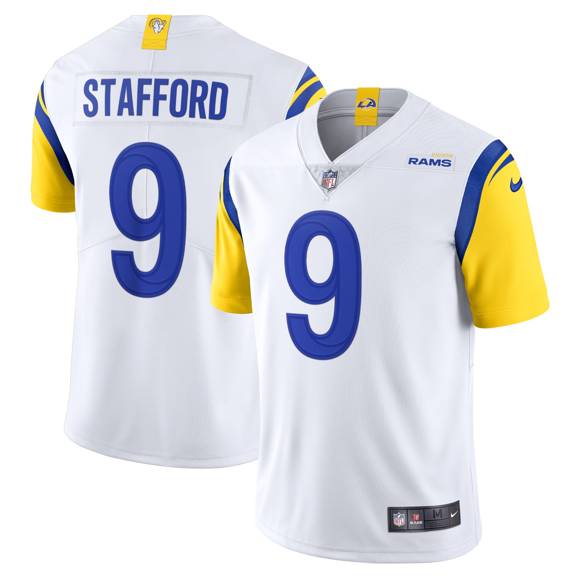 Matthew Stafford Los Angeles Rams Nike Vapor Limited Jersey - Bone/Royal/White - Image 6