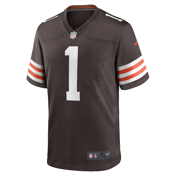 Number 1 Groom Cleveland Browns Nike Game Jersey - Brown - Image 2