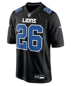 Alternative view of Jahmyr Gibbs Detroit Lions Nike Fashion Jersey - Carbon Black