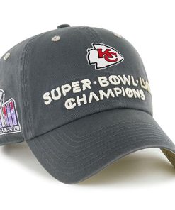 Kansas City Chiefs '47 Super Bowl LVIII Champions Side Patch Clean Up Adjustable Hat - Charcoal